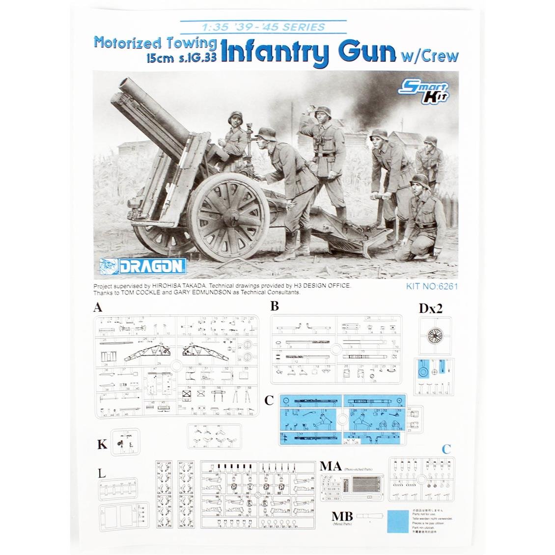 Dragon 6261 1/35 Scale, 15cm s.IG.33 Mechanized Infantry Gun and Crew, Plastic Model Kit
