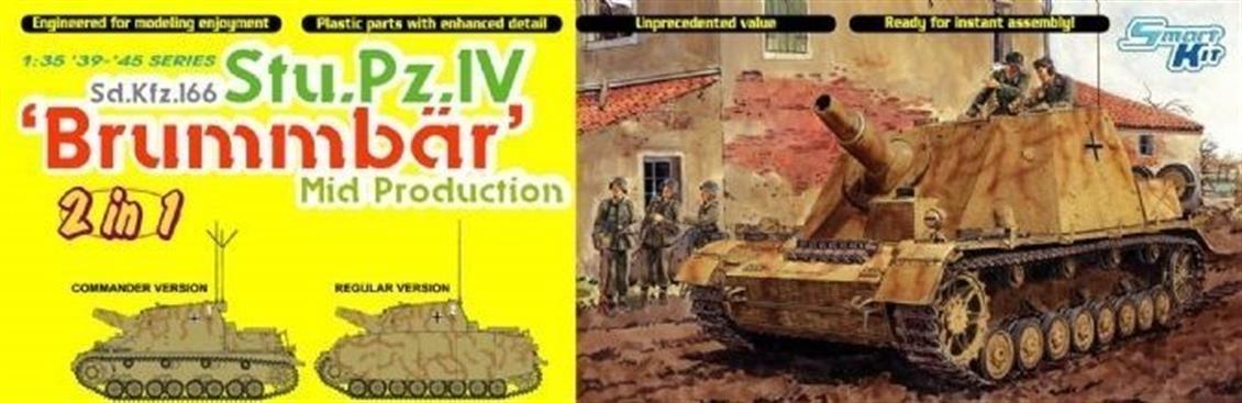 Dragon 6460 1/35 Sd.Kfz.166 Stu.Pz.IV (Brummbar) Tankı Demonte Plastik Maketi