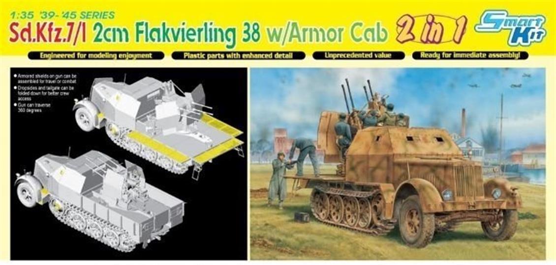 Dragon 6533 1/35 Sd.Kfz.7/1 2cm Flakvierling 38 Uçaksavar Kamyonu Demonte Plastik Maketi