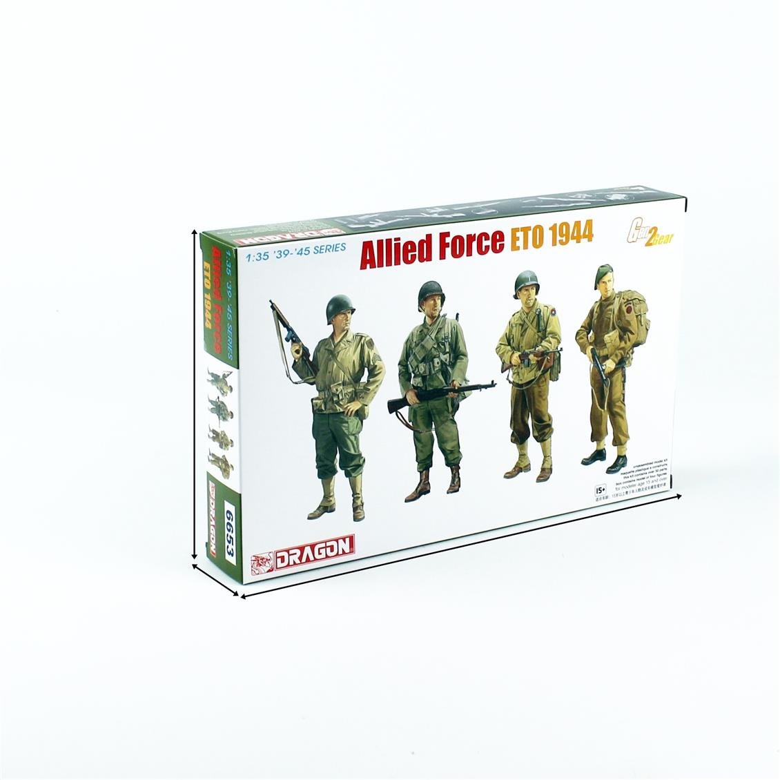 Dragon 6653 1/35 Scale, Allied Forces (ETO 1944) Soldier Figures Plastic Model Kit