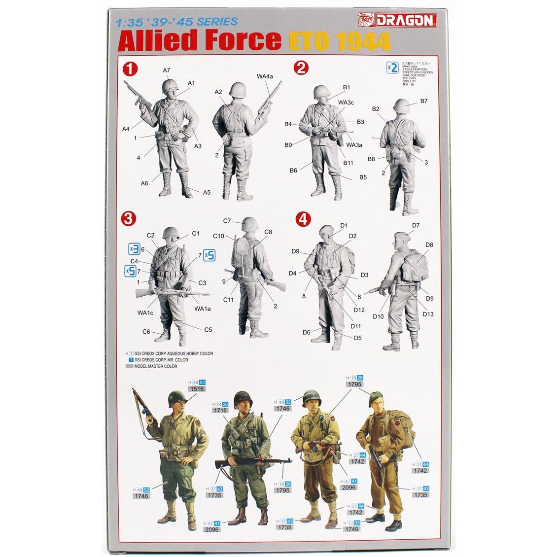 Dragon 6653 1/35 Scale, Allied Forces (ETO 1944) Soldier Figures Plastic Model Kit