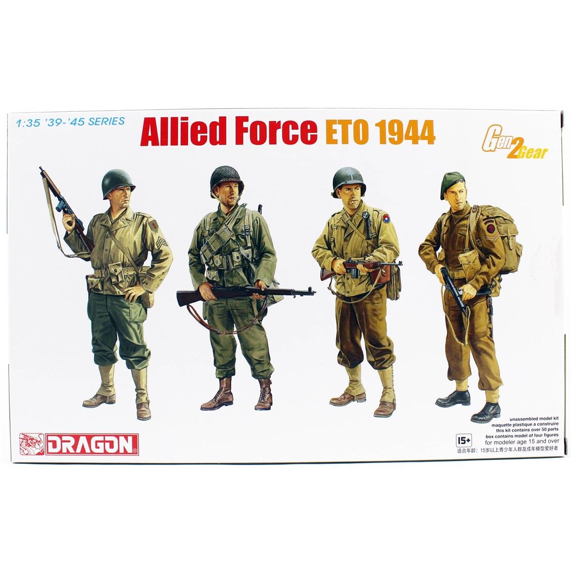 Dragon 6653 1/35 Scale, Allied Forces (ETO 1944) Soldier Figures Plastic Model Kit