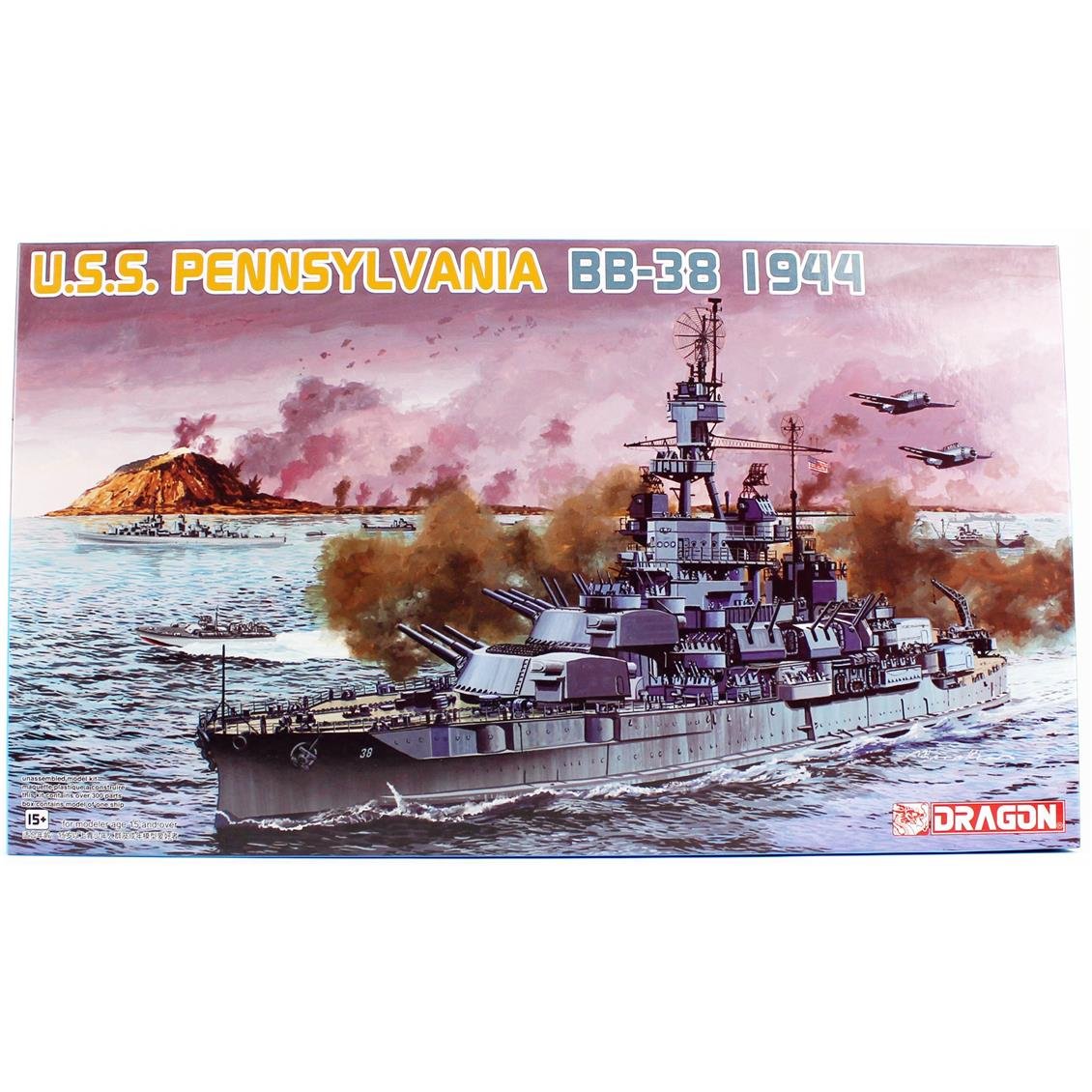 Dragon 7041 1/700 Ölçek, USS Pennsylvania BB-38 (1944) Savaş Gemisi Plastik Model Kiti
