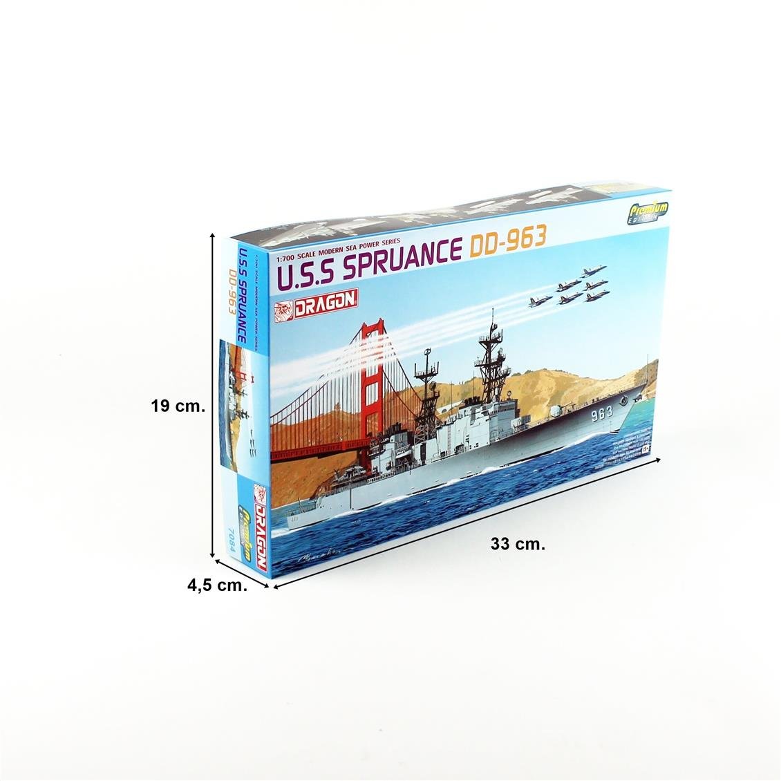 Dragon 7084 1/700 Ölçek, U.S.S Spruance DD-963 (Premium), Füze Destroyeri Plastik Model Kiti