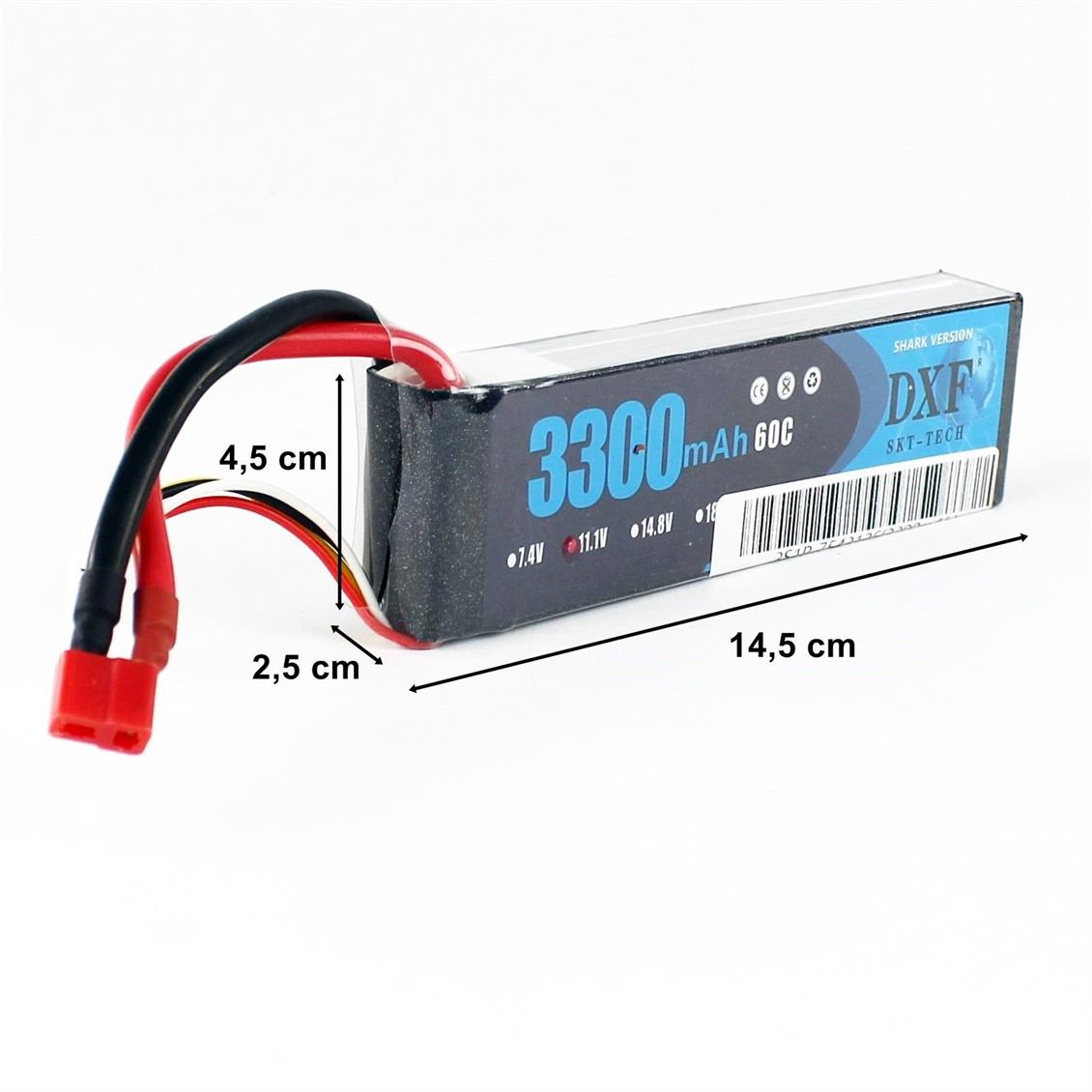 DXF Power 11.1V 3S 3300mAh 60C Hardcase Lipo Batarya