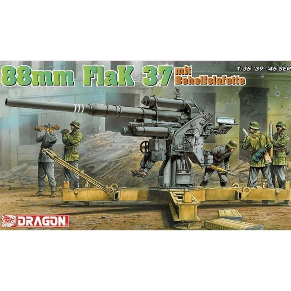 E4 ÇERÇEVELERİ YOK-Dragon 6523 1/35 8.8cm FlaK 37 Tanksavar/Uçaksavar Topu Maketi