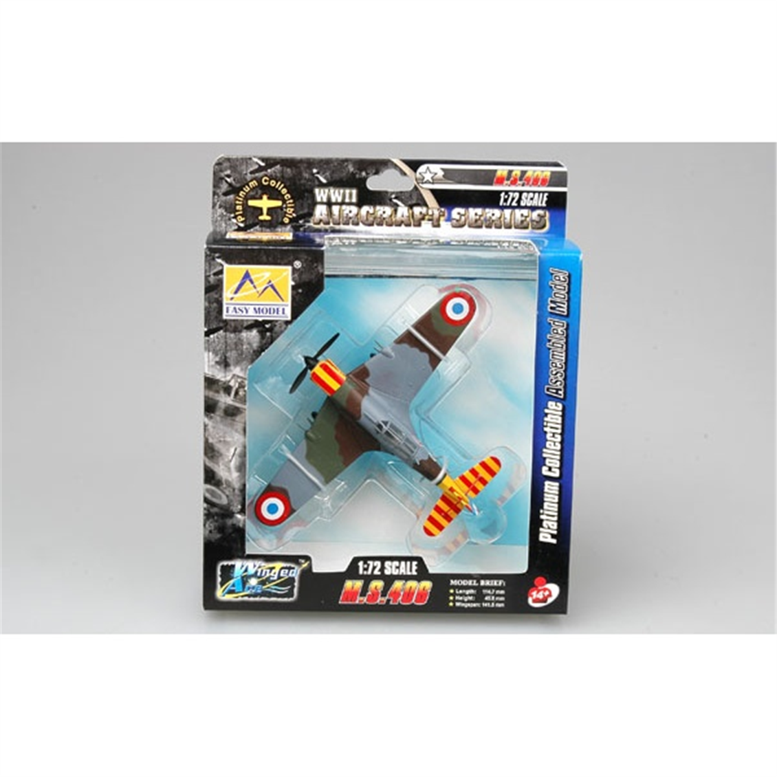 Easy Hobby 36329 1/72 Ölçek, MS.406-Vichy Air Force 2 Escadrille Savaş Uçağı, Sergilemeye Hazır Plastik Model
