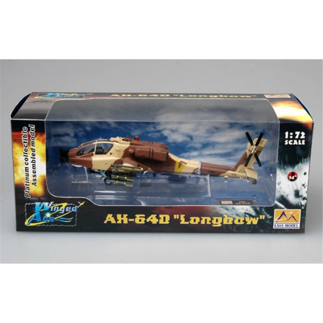 Easy Hobby 37032 1/72 Ölçek, AH-64D, Israeli Air Force No966 Askeri Helikopter, Sergilemeye Hazır Plastik Model