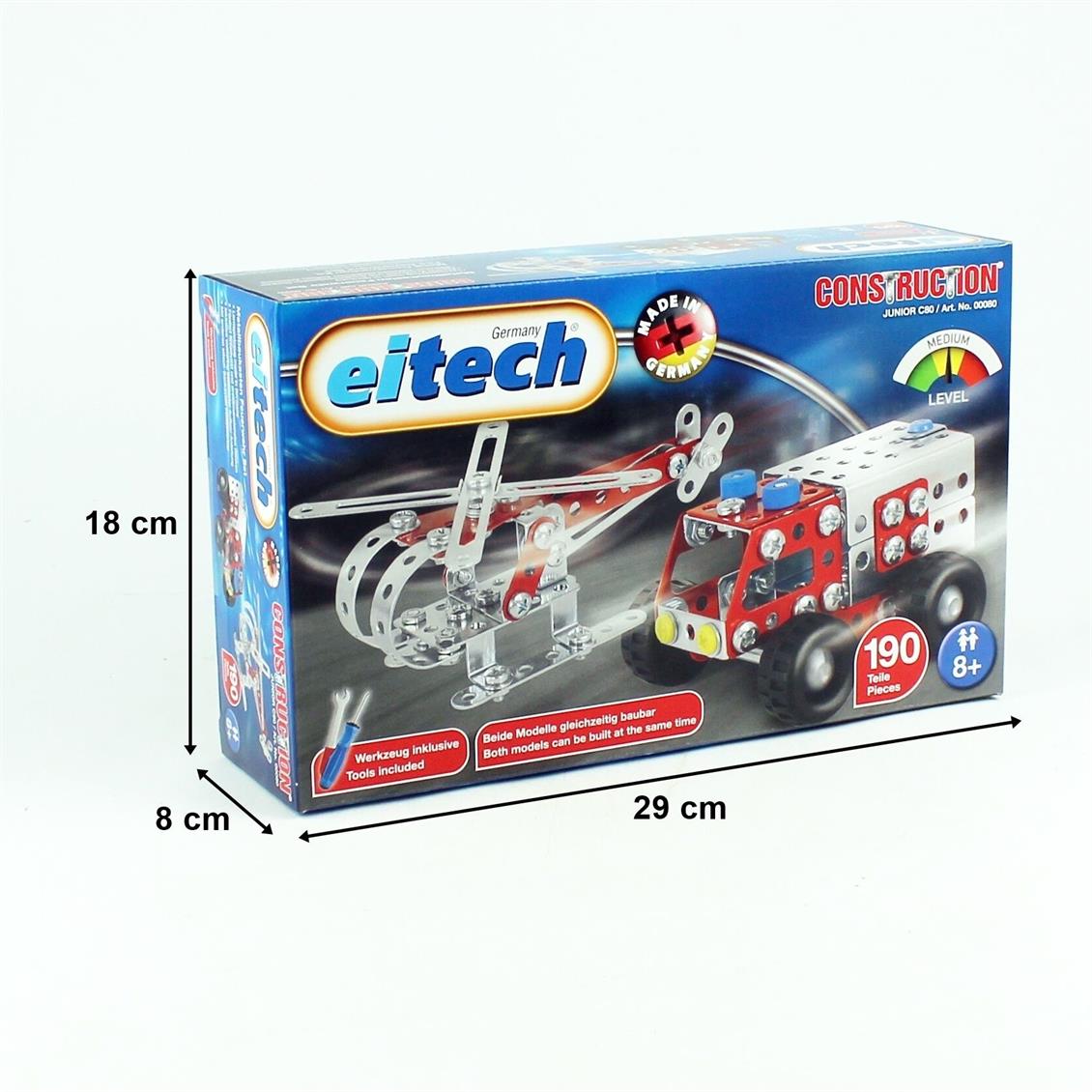 Eitech 80 İtfaiye Kamyonu ve Helikopteri Metal Araç Kiti