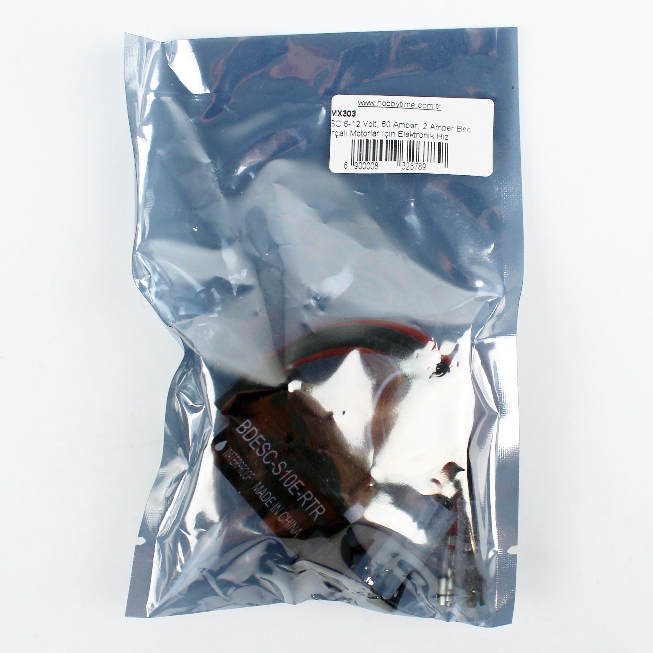 ESC 6-12 Volt, 60 Amper, 2 Amper Bec  Fırçalı Motorlar için Elektronik Hız Kontrolü