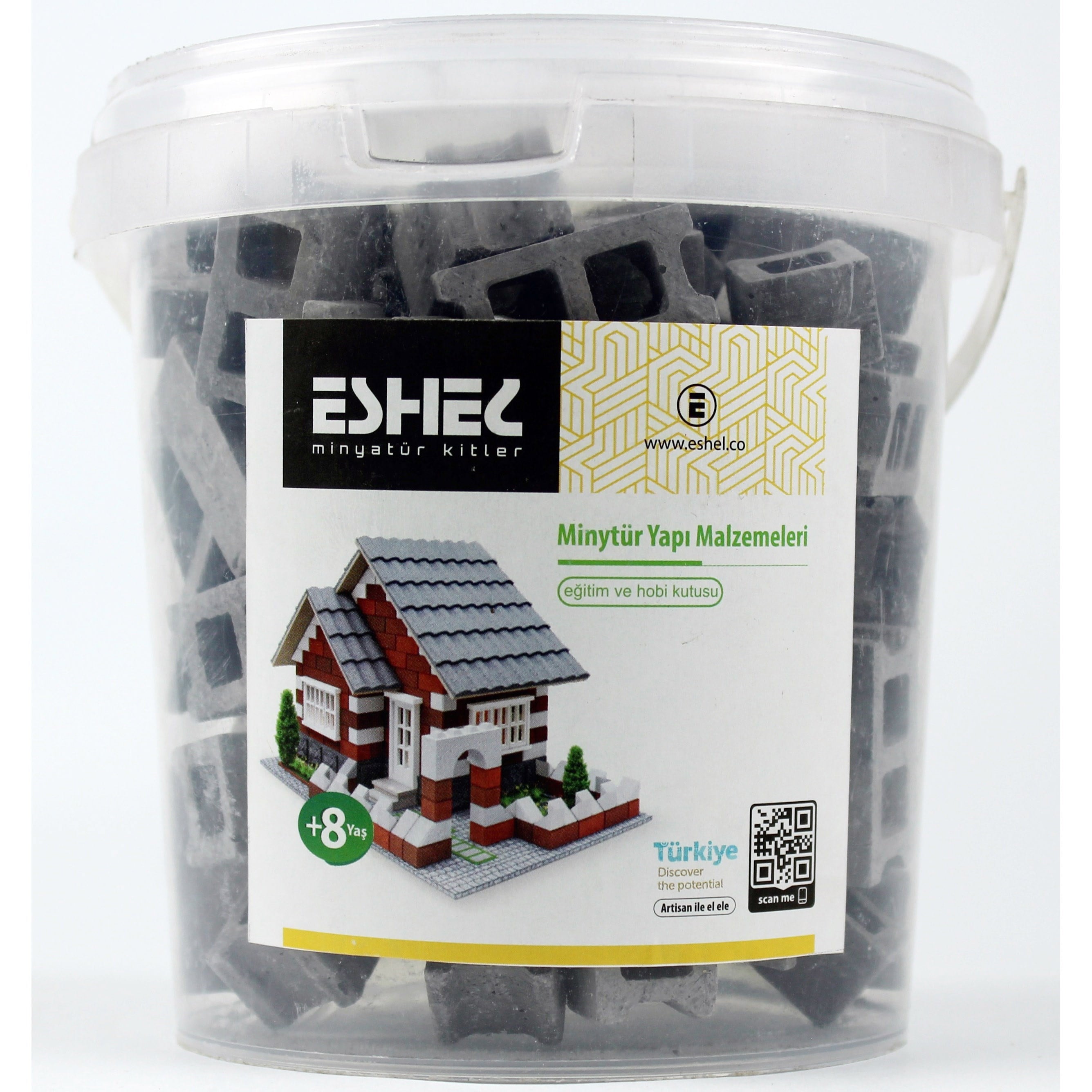 Eshel 39, 1/12 Ölçek 3x1,5x1,3 cm. Tuğla Blok 70 Adet ve Harç