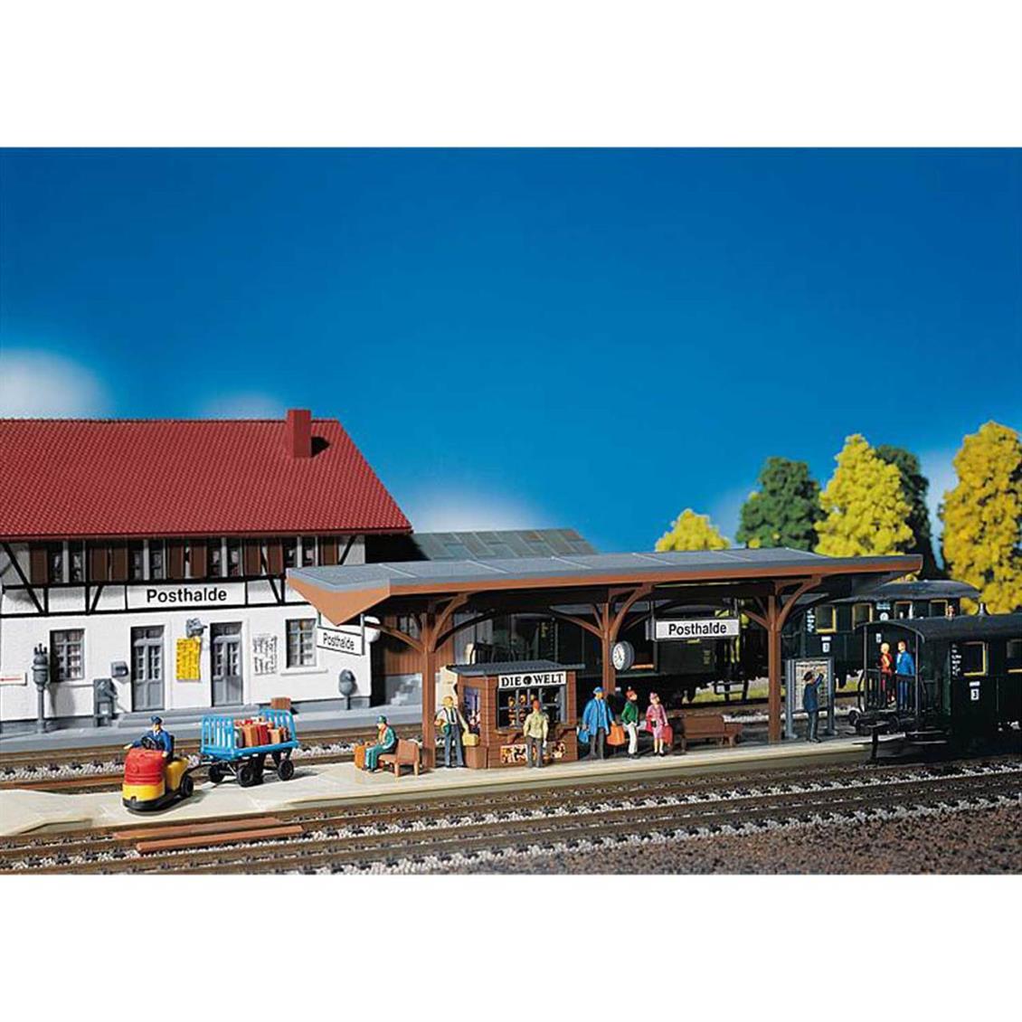 Faller 120189 1/87 Posthalde Kapalı Yolcu Platformu  Demonte Plastik Maketi