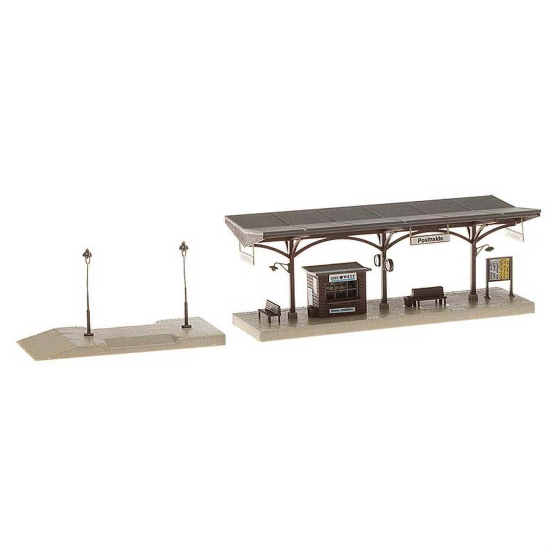 Faller 120189 1/87 Posthalde Kapalı Yolcu Platformu  Demonte Plastik Maketi