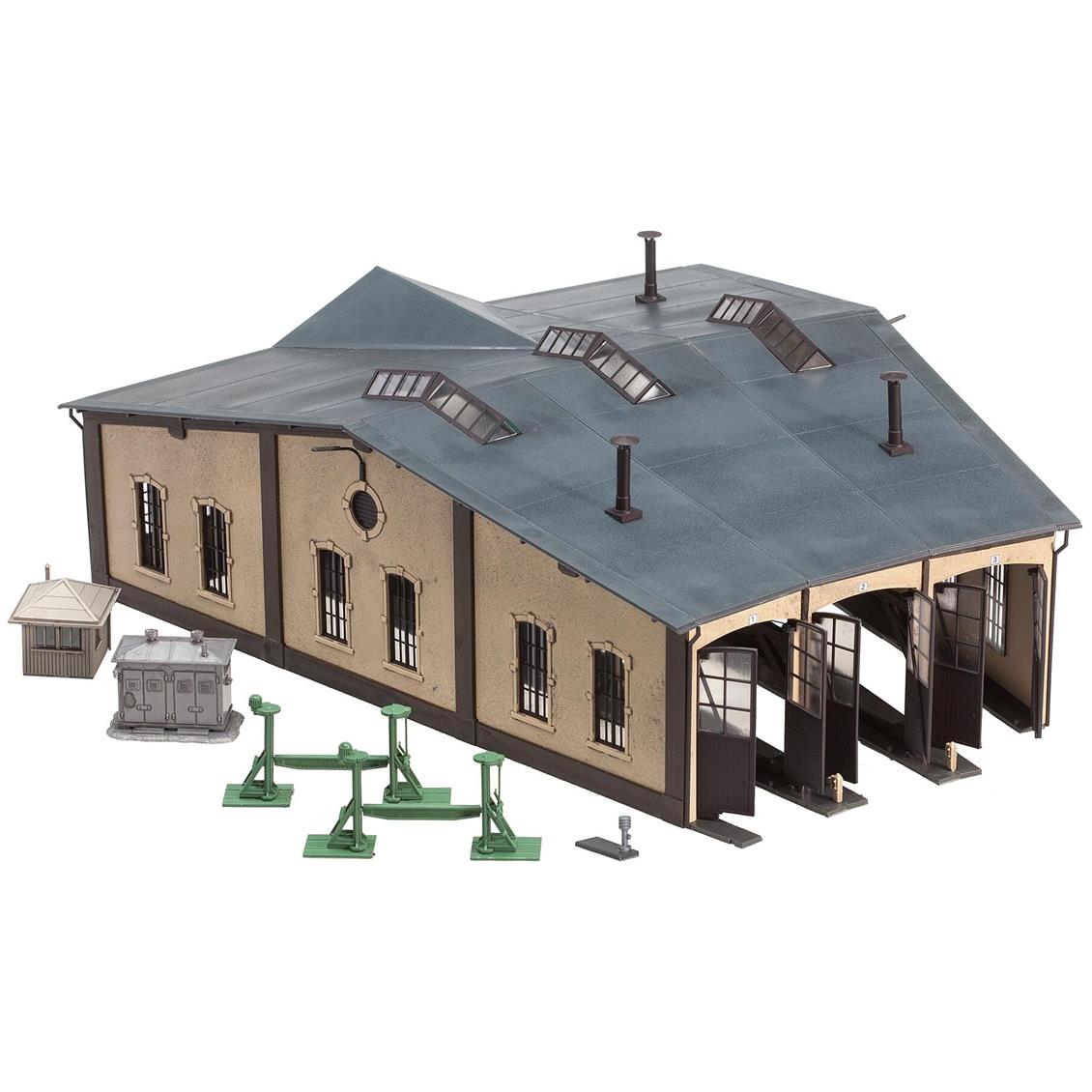 Faller 120277 1/87 Ölçek, 3'lü Lokomotif Evi, Plastik Model Kiti