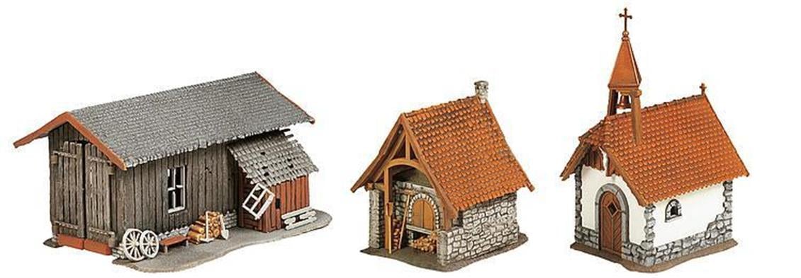 Faller 130379 1/87 Fırın,Şapel ve Eşya Kulübesi Demonte Plastik Maketi