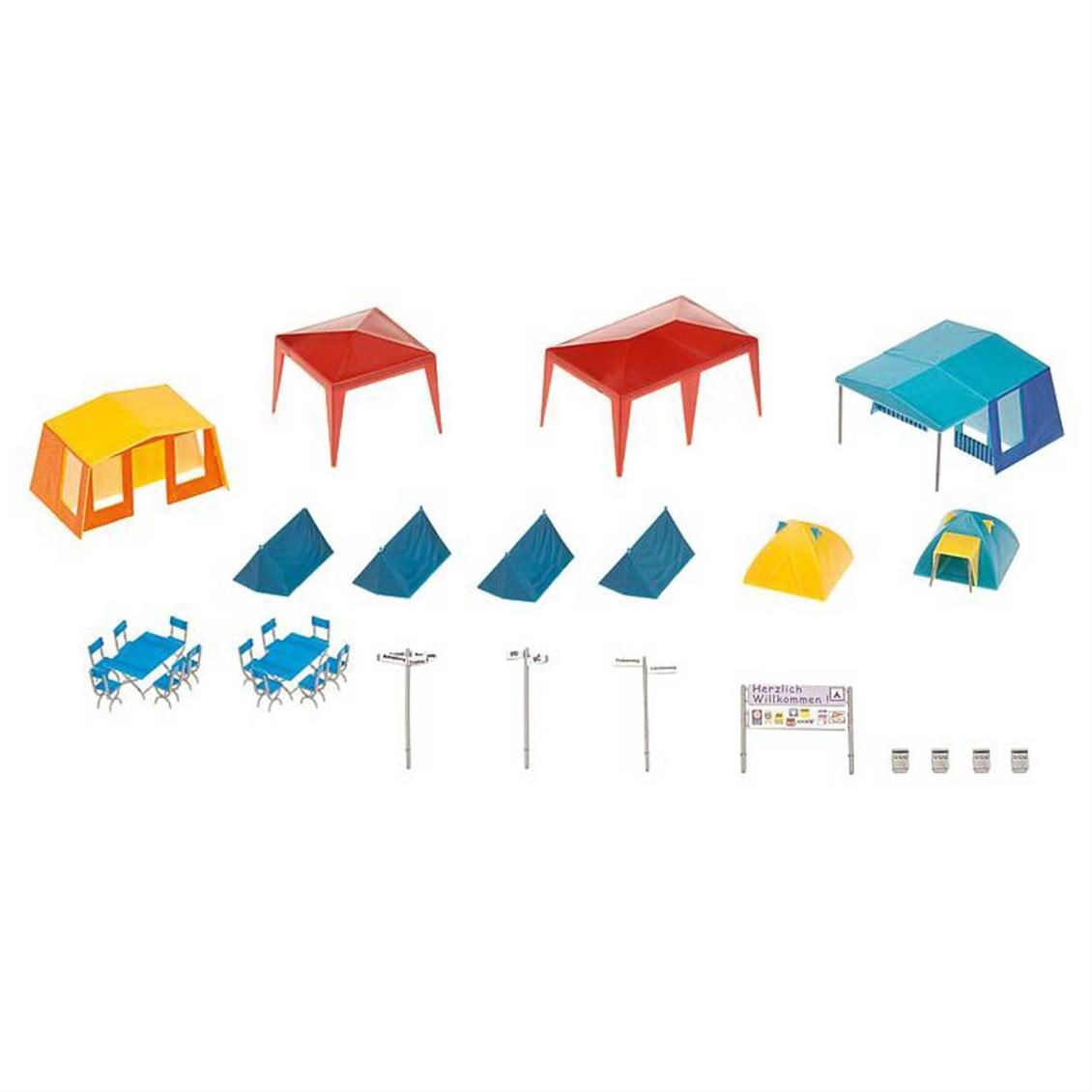 Faller 130504 1/87 Kamping Çadırları ve Aksesuarları Demonte Plastik Maketi