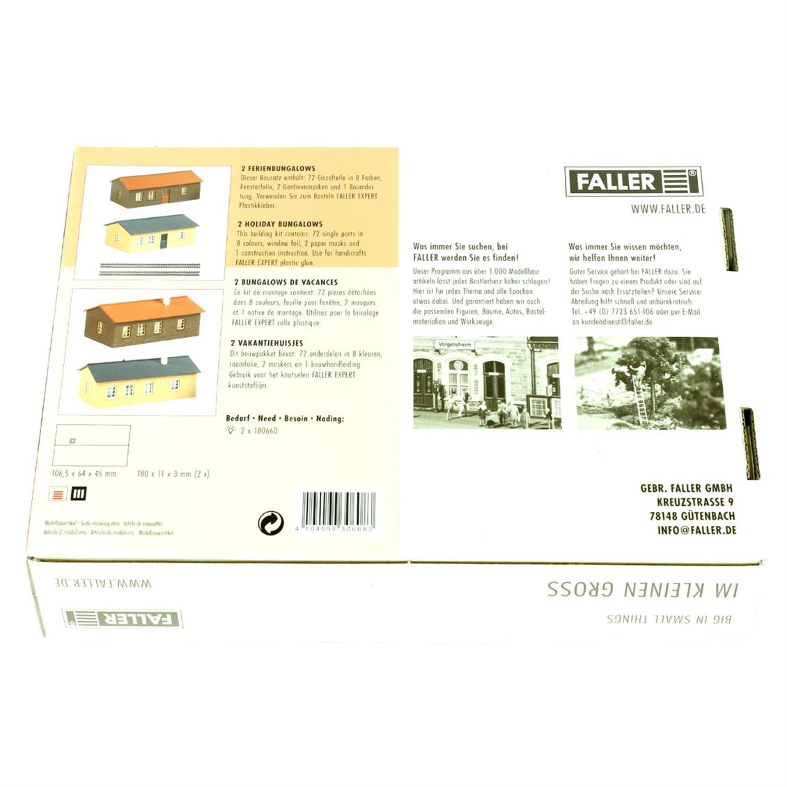 Faller 130608 1/87 Tatil Bungalovu ( 2 Adet )  Demonte Plastik Maketi