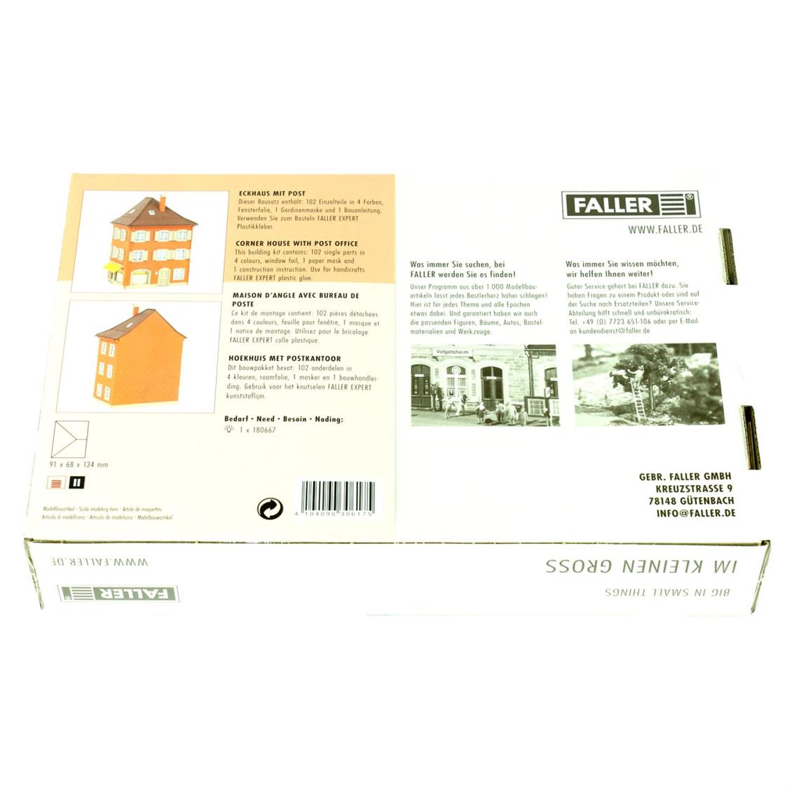 Faller 130617 1/87 Posta Ofisli Köşe Bina Demonte Plastik Maketi