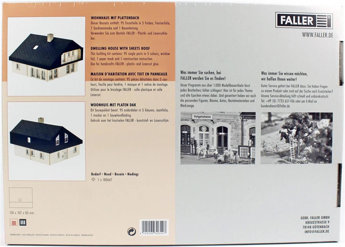 Faller 130642 1/87 Ölçek, Metal Çatılı Villa Plastik Model Kiti