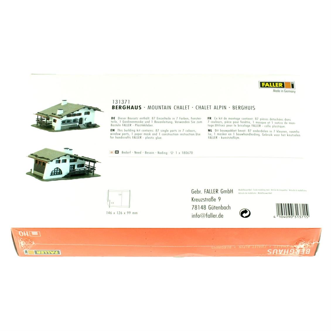 Faller 131371 1/87 Dağ Evi Demonte Plastik Maketi