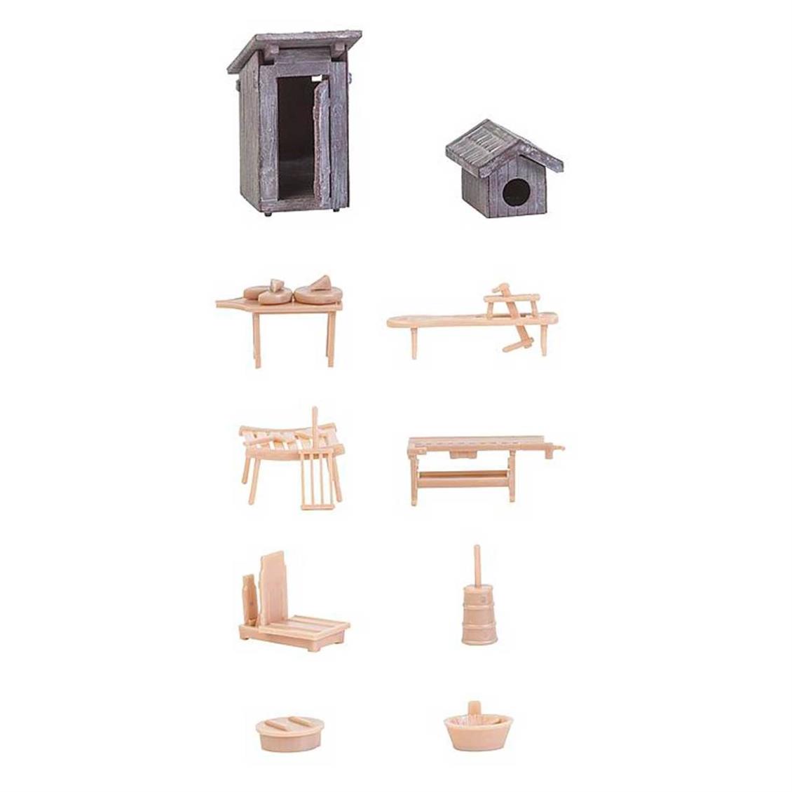 Faller 180449 1/87 Kır Evi Bahçe Mobilyaları  Demonte Plastik Maketi