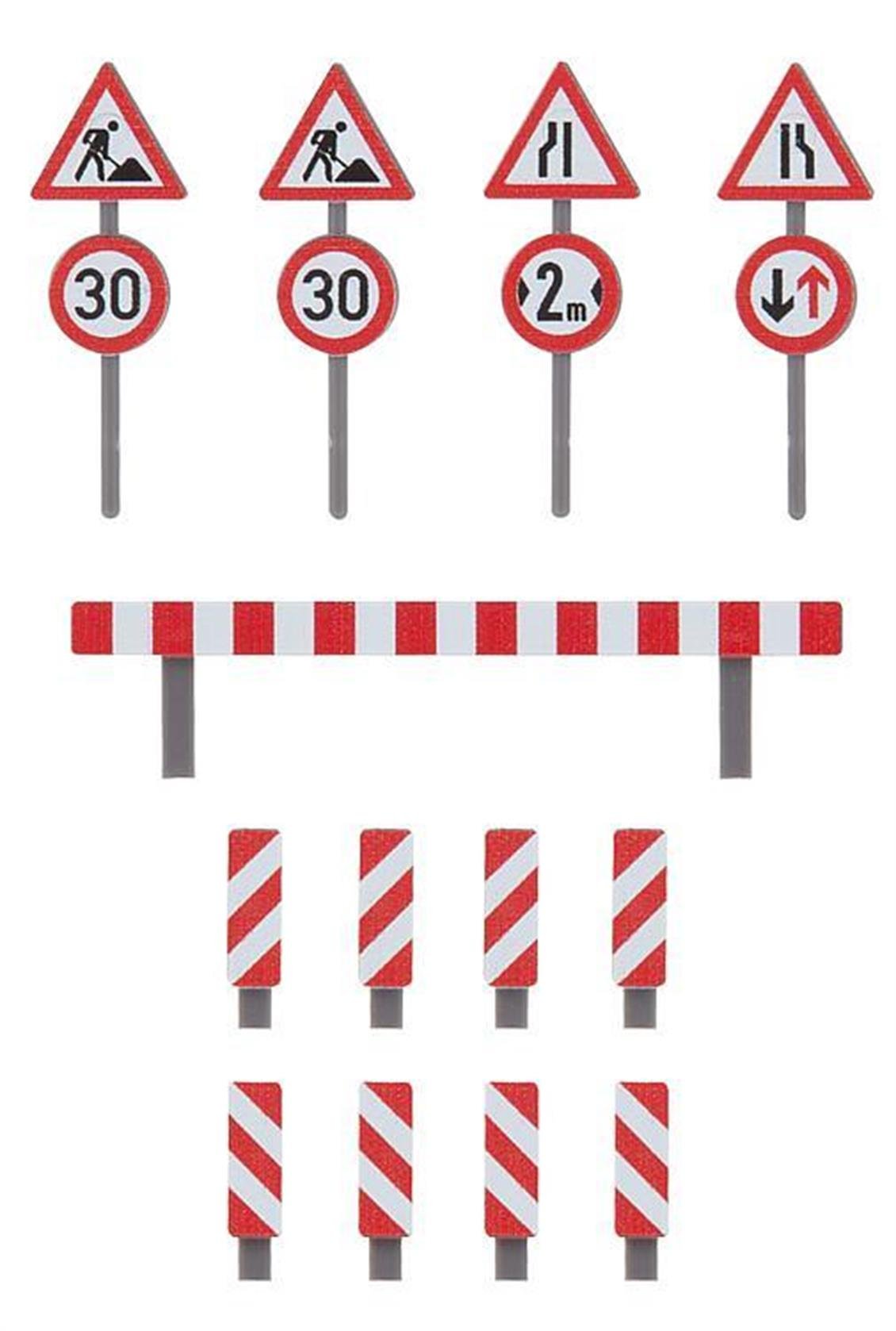 Faller 180930 1/87 İnşaat Alanı Trafik İşaret Levhaları Demonte Plastik Maketi