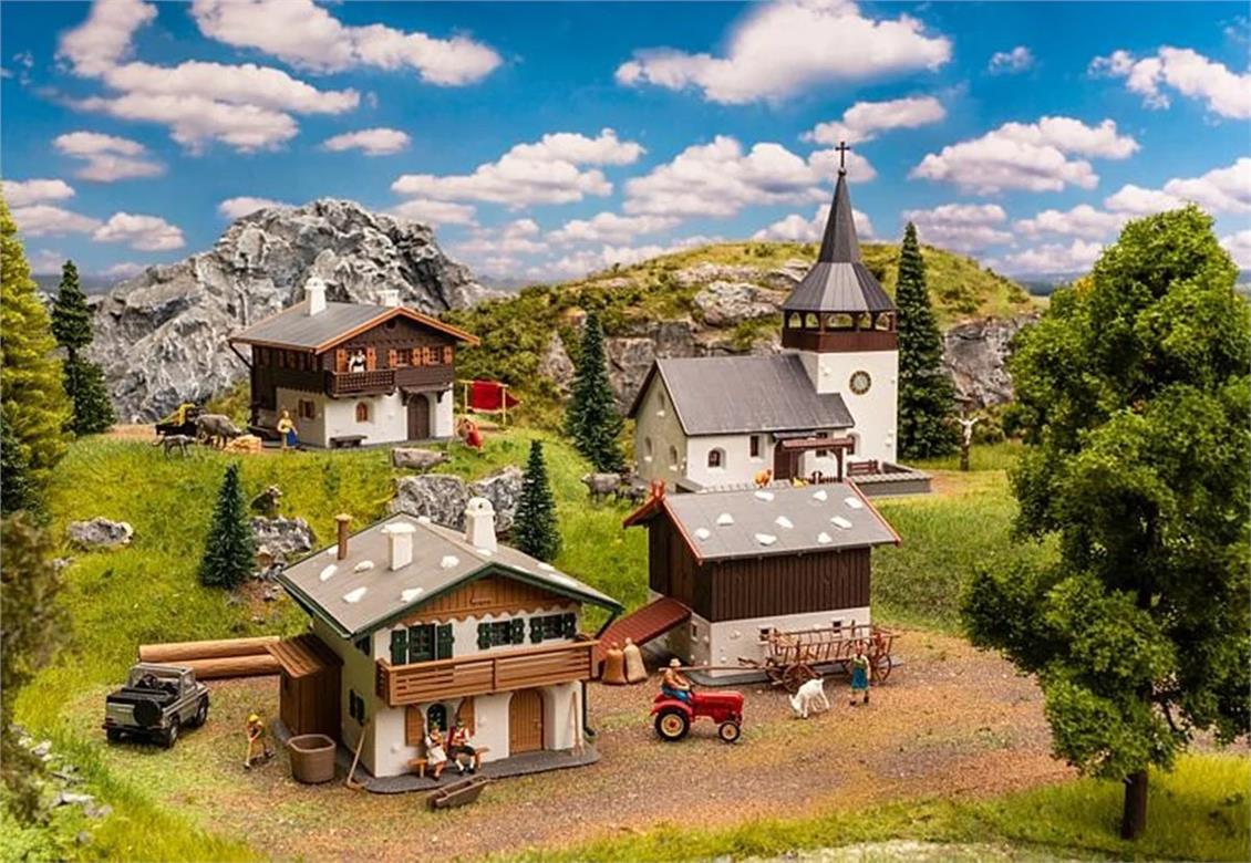 Faller 190075 1/87 İsviçre Tatlı Köyü Ev Seti Demonte Plastik Maketi