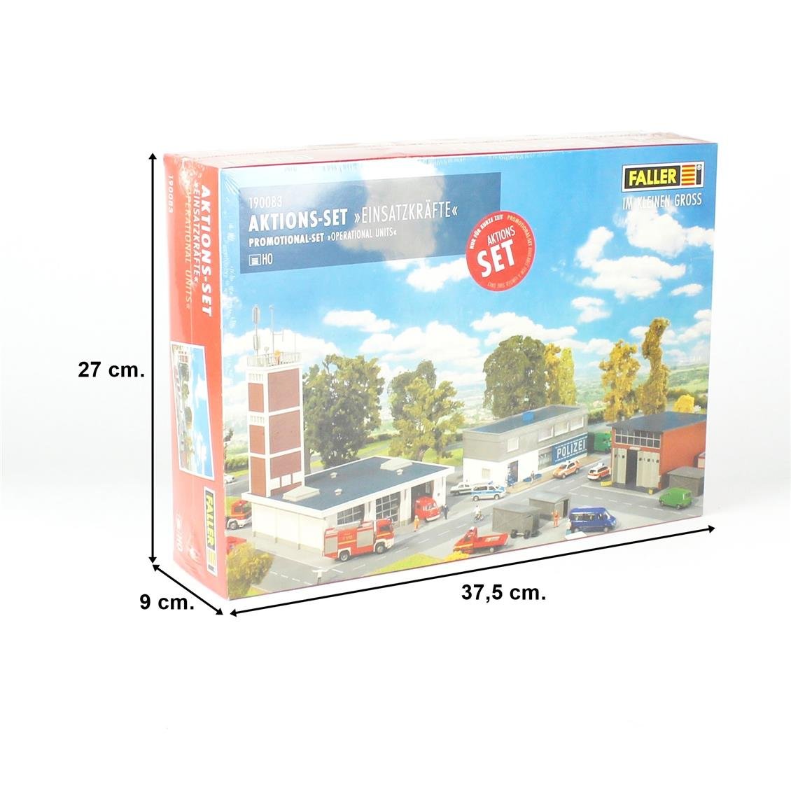 Faller 190083 1/87 Ölçek, İtfaiye, Polis ve Tamirhane Binaları Seti, Plastik Model Kiti