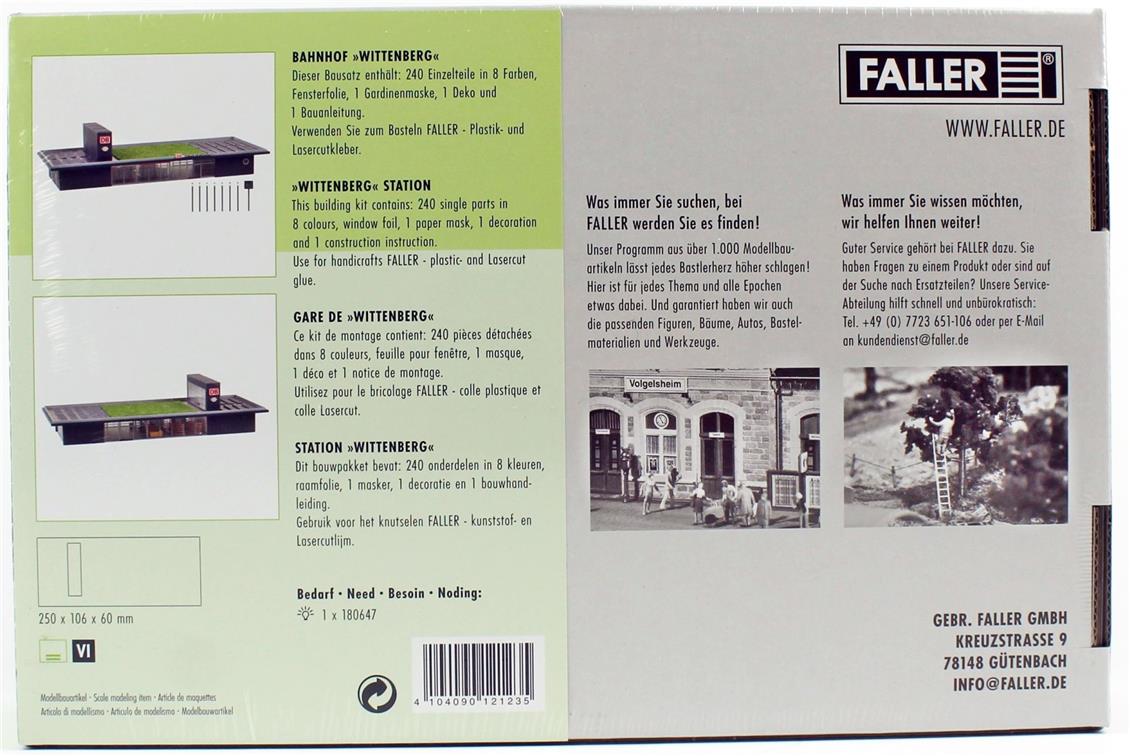 Faller 212123 1/87 Ölçek, Wittenberg İstasyonu Plastik Model Kiti