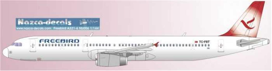 FRB006 1/144 FREEBİRD A-321 -KIRMIZI KUYRUK DİZAYN