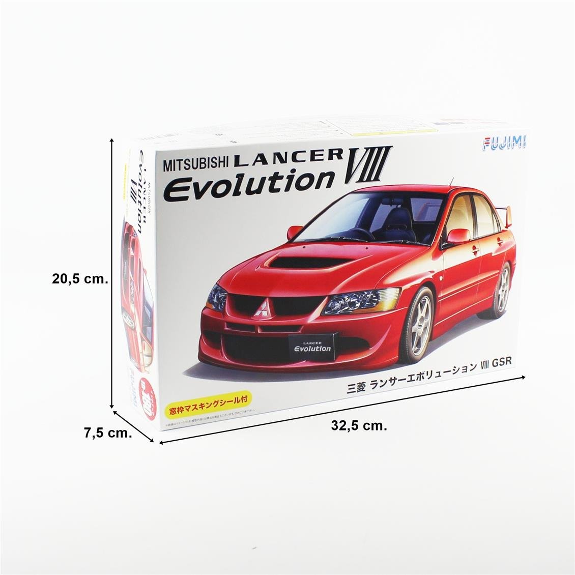Fujimi ID-180 03924 1/24 Ölçek, Mitsubishi Lancer Evolution VIII GSR, (Cam Boyama Maskesi ile), Otomobil Plastik Model Kiti