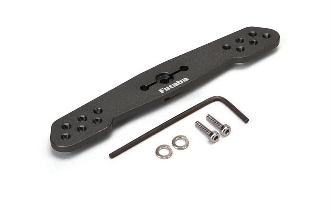 Futaba EBS0169 A set of horn, screw, washer and the wrench. Hole pitchs are from 57 to 89 mm.