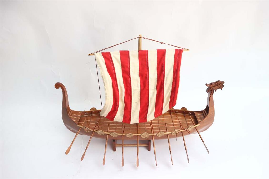 GIANHIEN FB0011W60 DRAKKAR VIKING FARGAG AHŞAP HAZIR YELKENLİ GEMİ MAKETİ