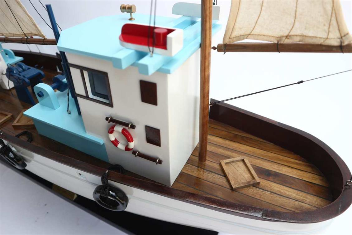 GIANHIEN FB0056P BALIKÇI TEKNESİ AHŞAP HAZIR YELKENLİ GEMİ MAKETİ
