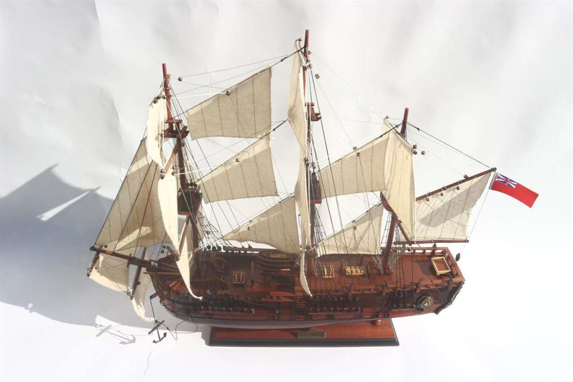 GIANHIEN TS0006W60 HMS BARK ENDEAVOUR AHŞAP HAZIR YELKENLİ SAVAŞ GEMİSİ MAKETİ