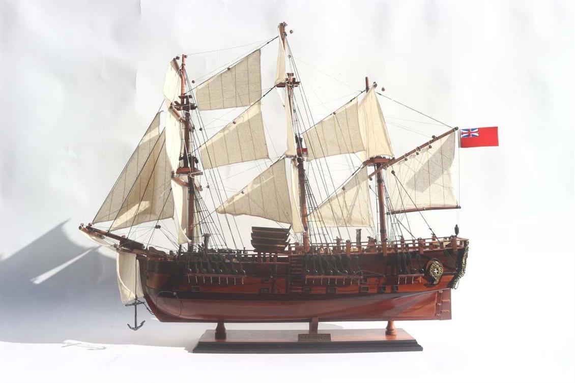 GIANHIEN TS0006W60 HMS BARK ENDEAVOUR AHŞAP HAZIR YELKENLİ SAVAŞ GEMİSİ MAKETİ