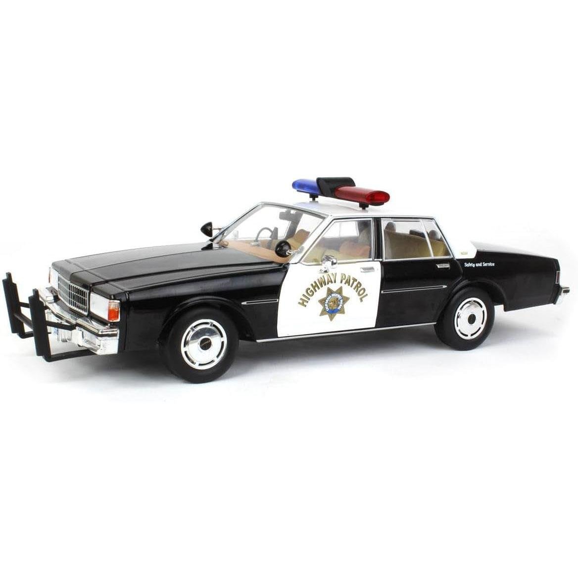 Greenlight 19108 1/18 Ölçek, 1989 Chevrolet Caprice Police Black and White, Sergilemeye Hazır Model Araba