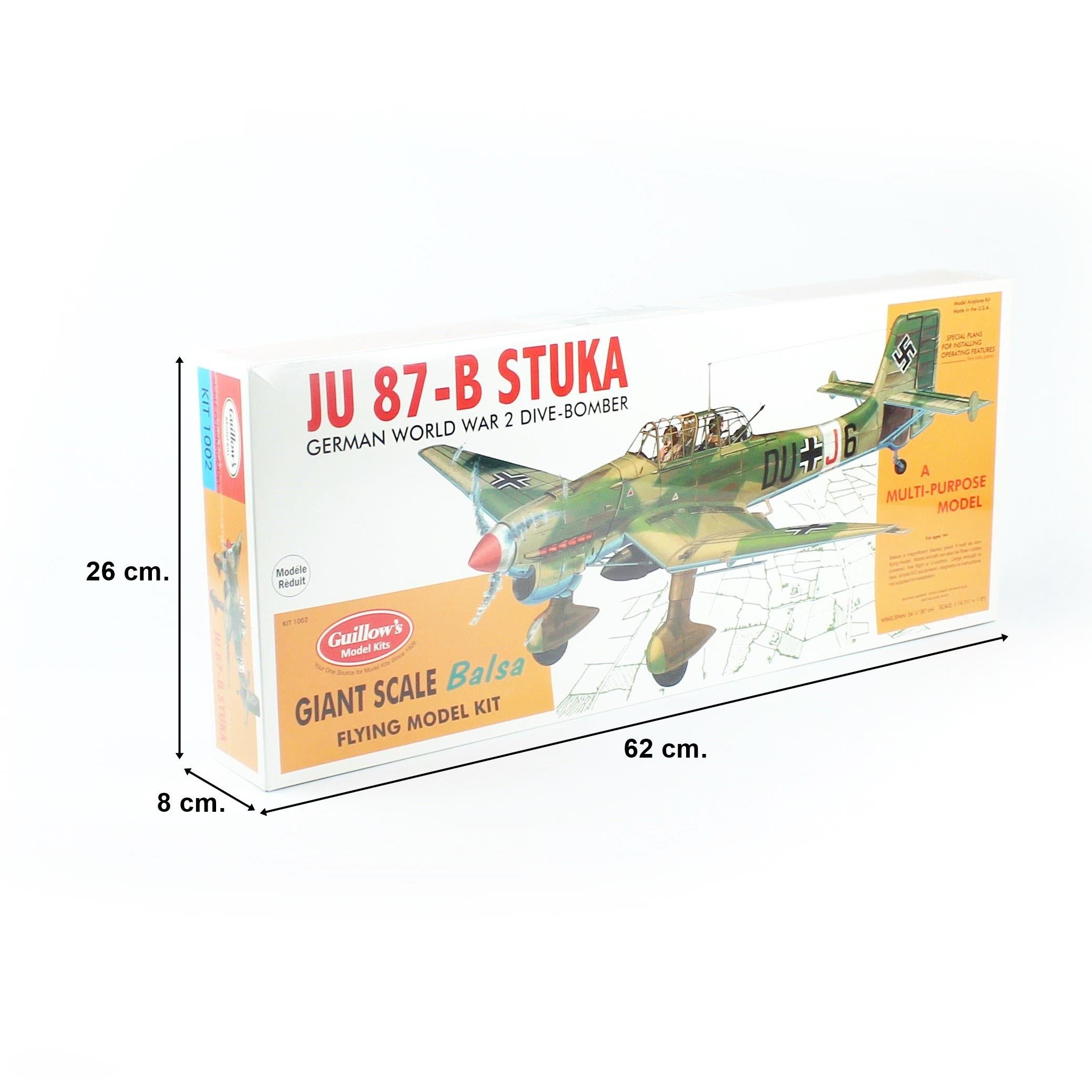 Guillow's 1002 1/16 Scale Stuka 88cm Balsa Free Flight Model Kit