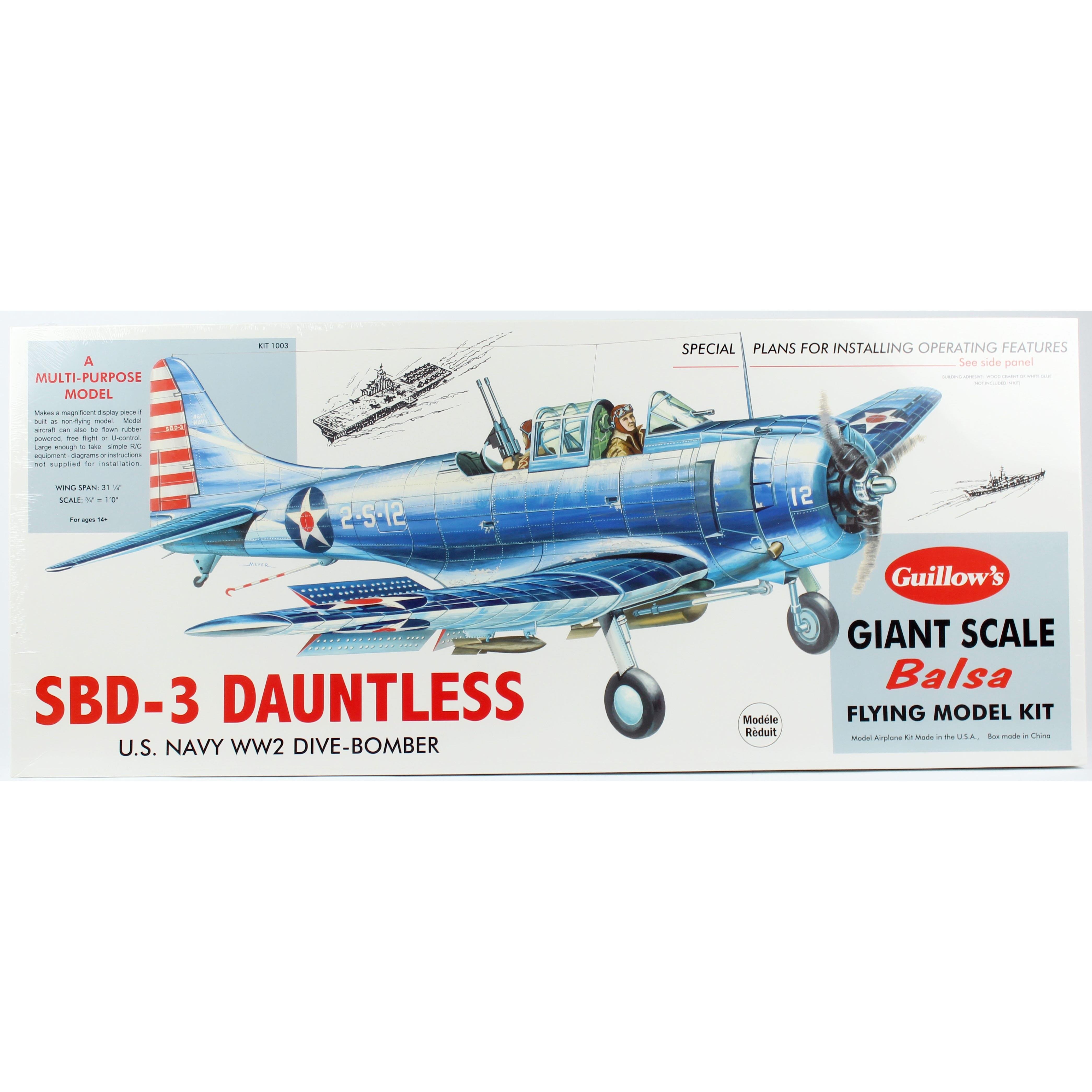 Guillow's 1003 1/16 Scale Dauntless 80cm Balsa Free Flight Model Kit