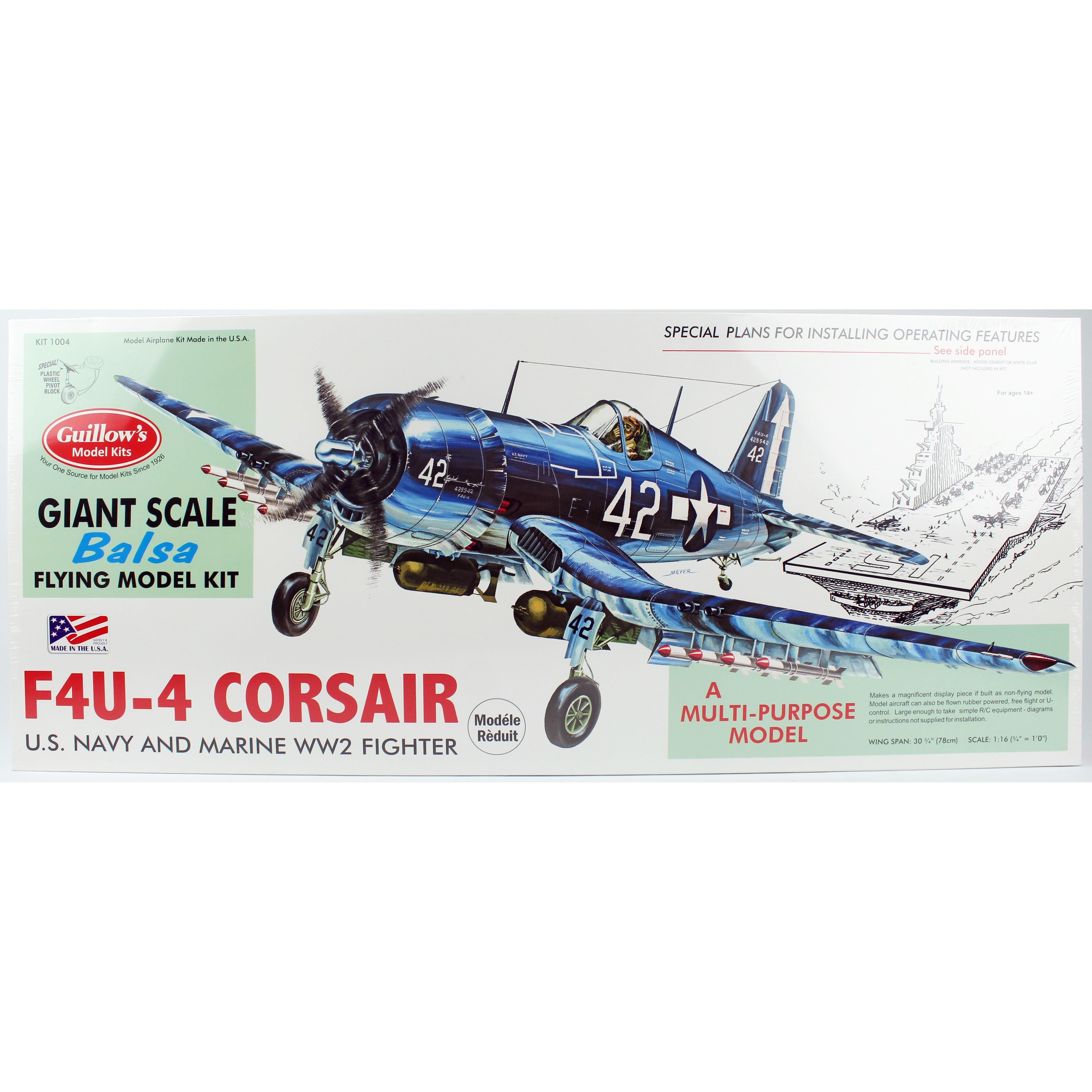Guillow's 1004 1/16 Scale Corsair 77cm Balsa Free Flight Model Kit