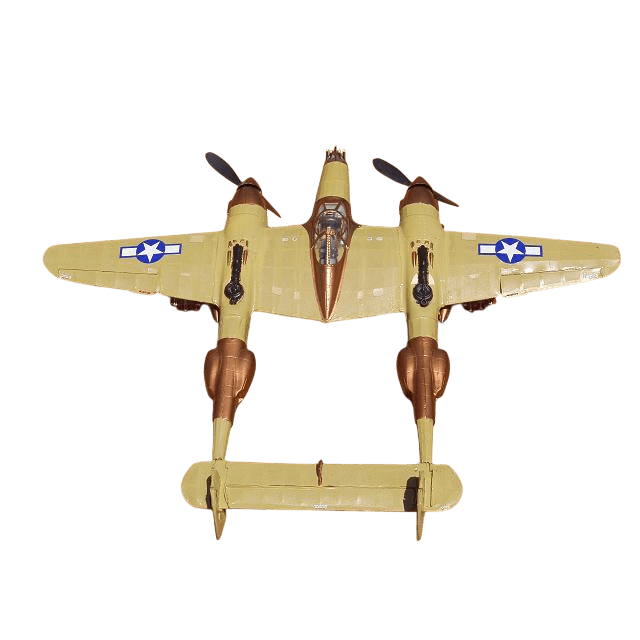 Guillow's 2001 1/28 Scale P-38 Lightning 102cm Balsa Free Flight Model Kit