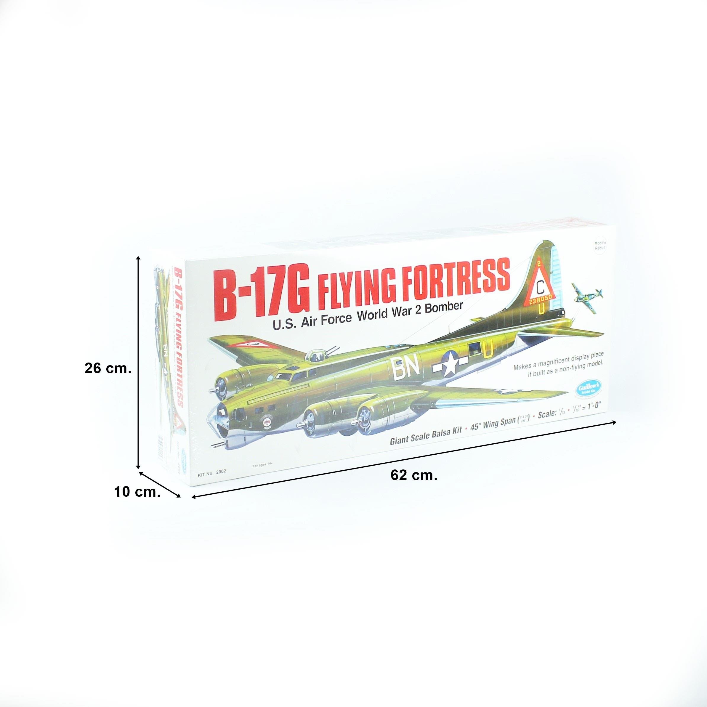 Guillow's 2002 1/28 Ölçek, B-17G Flying Fortress, 116cm, Balsa, Serbest Uçuş Model Kiti