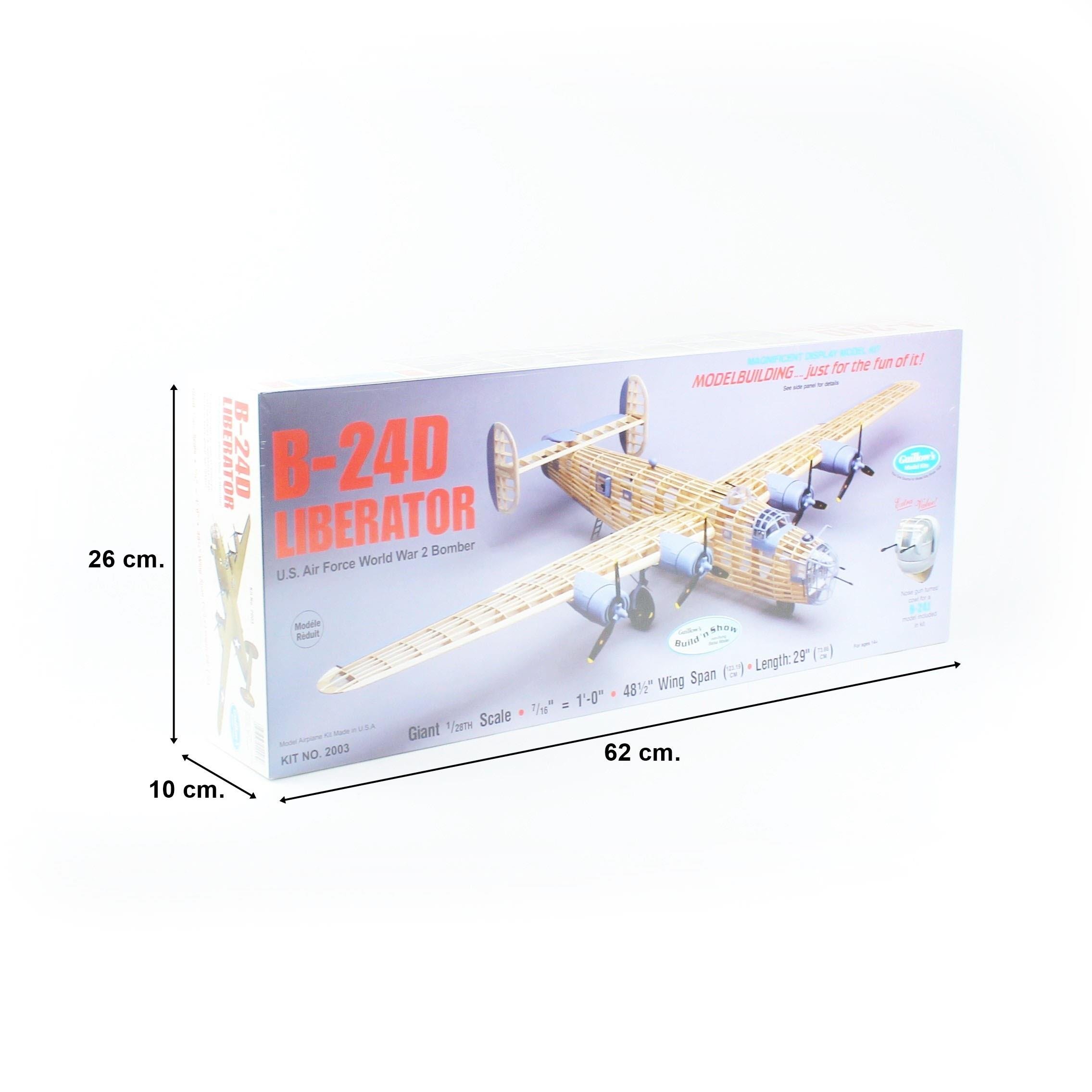 Guillow's 2003 1/28 Scale B-24D Liberator, 123cm, Balsa, Free Flight Model Kit