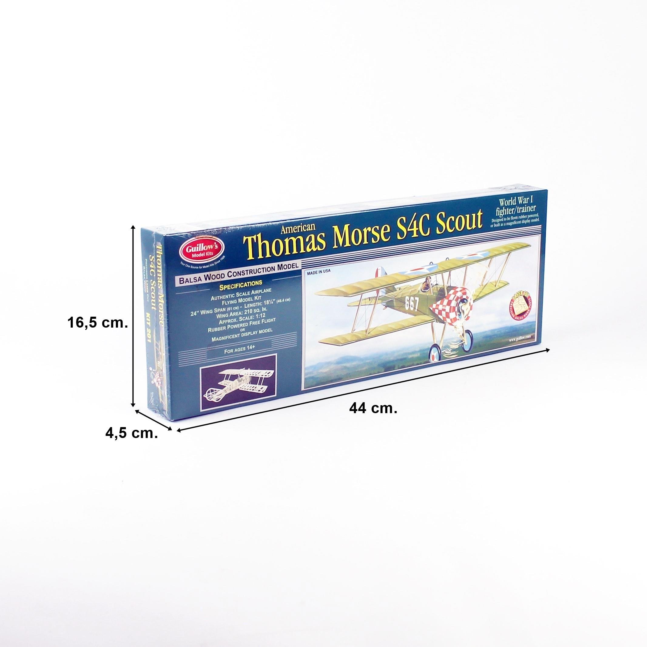 Guillow's 201 1/14 Scale Thomas Morse Scout 60cm Laser Cut Balsa Free Flight Model Kit