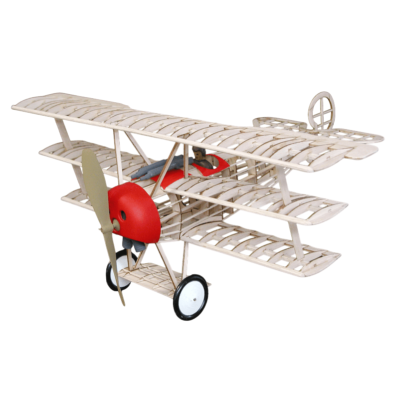 Guillow's 204 1/16 Scale Fokker Triplane, 50cm, Laser Cut, Balsa, Free Flight Model Kit