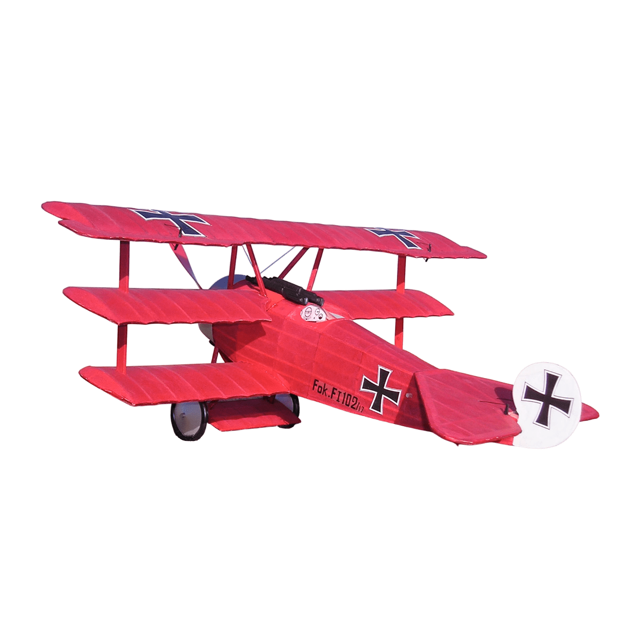 Guillow's 204 1/16 Scale Fokker Triplane, 50cm, Laser Cut, Balsa, Free Flight Model Kit