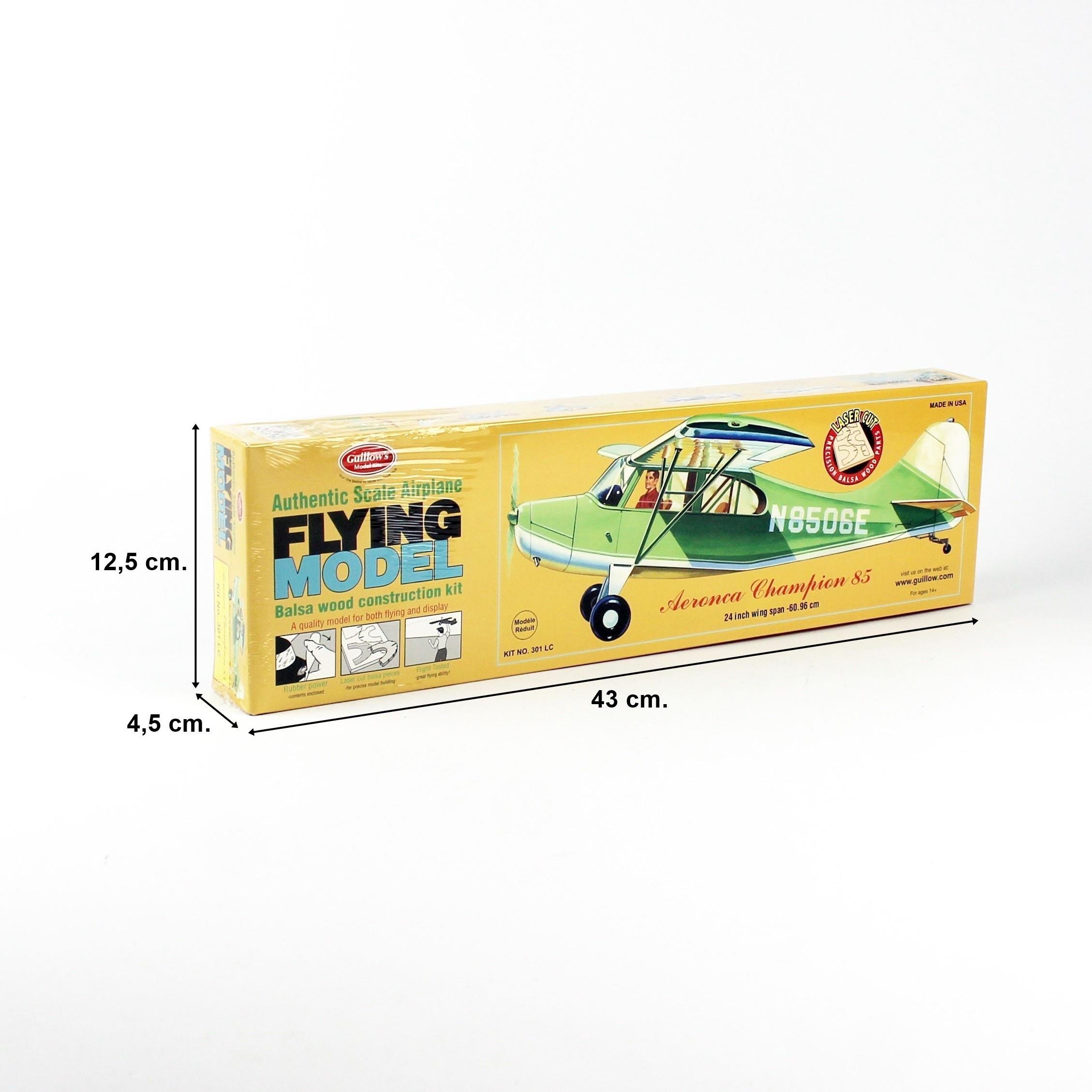 Guillow's 301 1/18 Ölçek, Aeronca, 60cm, Laser Kesim, Balsa, Serbest Uçuş Model Kiti