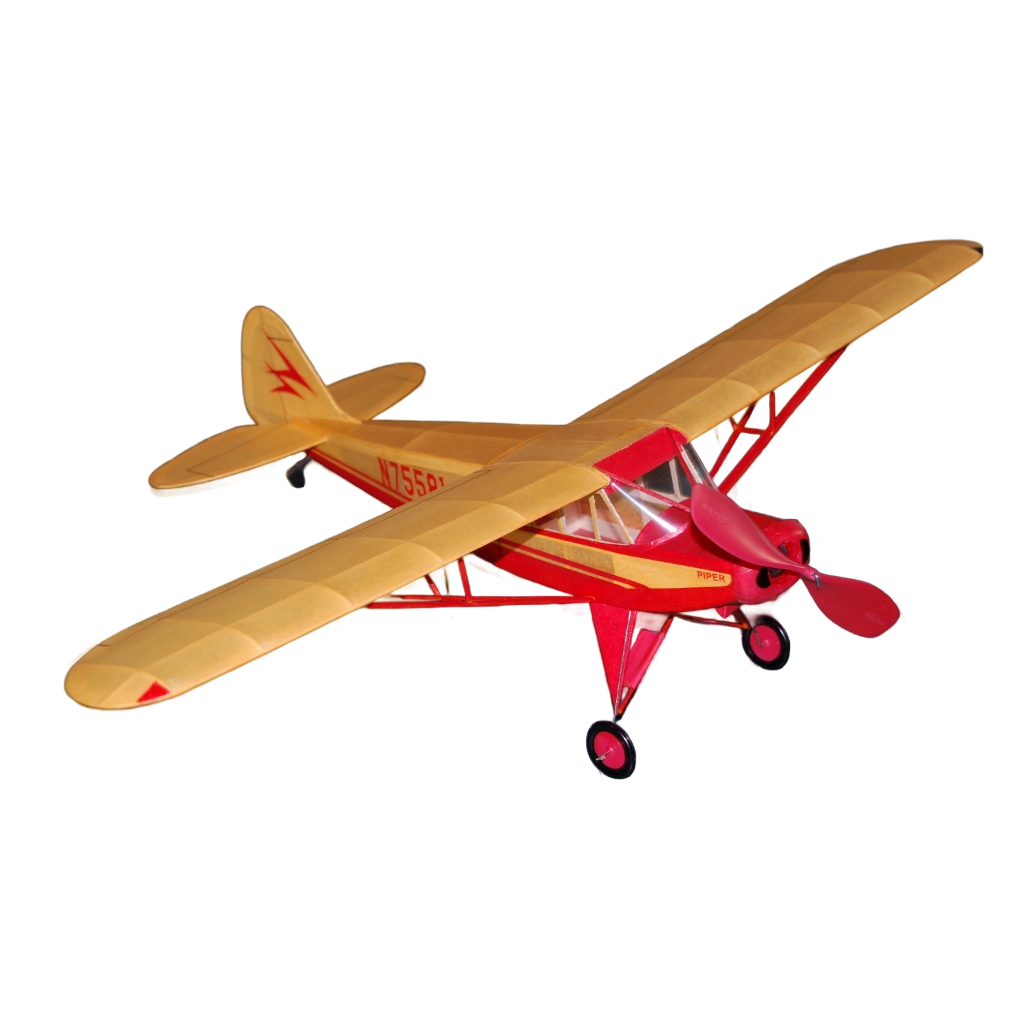 Guillow's 303 1/18 Scale Piper Cub 95, 60cm, Laser Cut, Balsa, Free Flight Model Kit