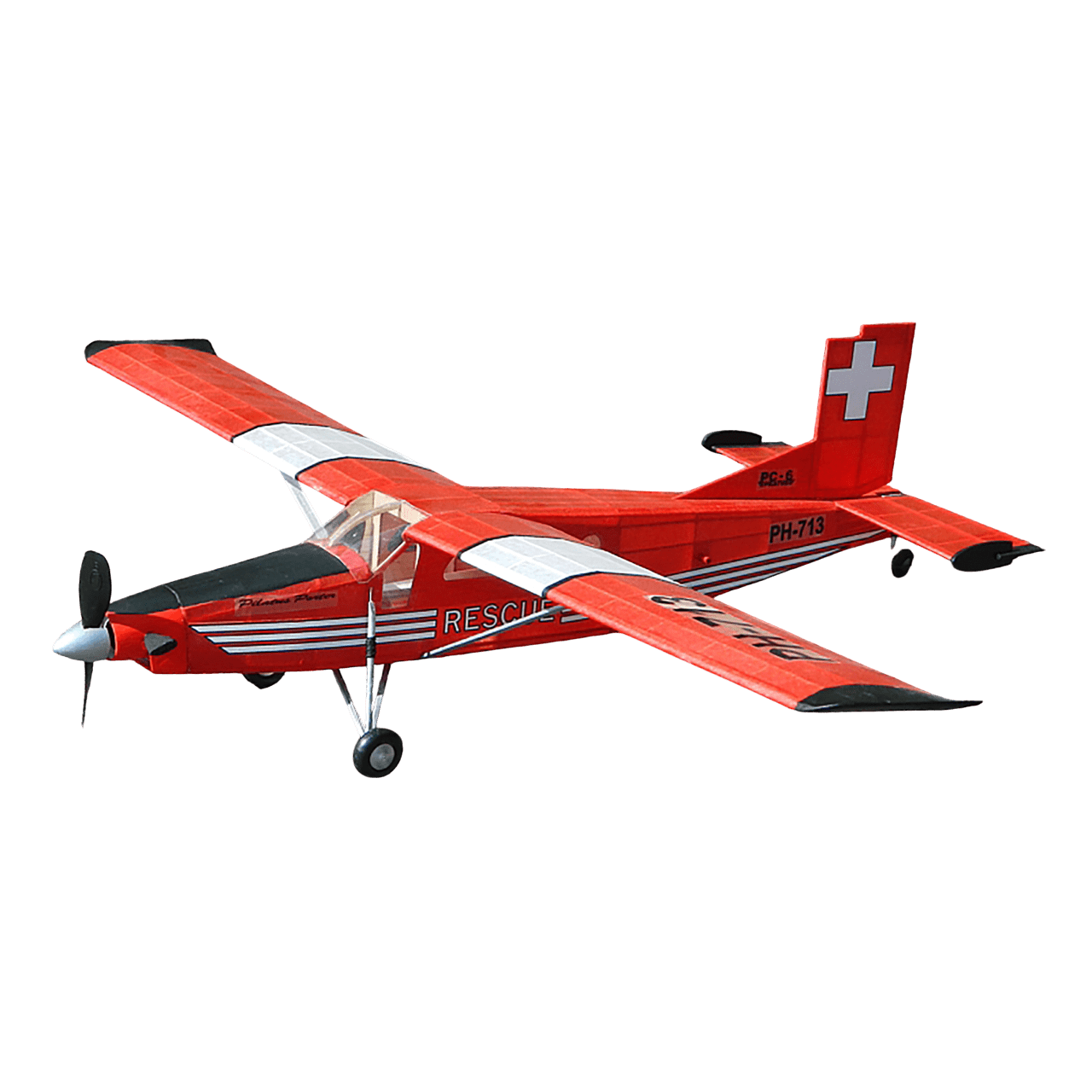 Guillow's 304 1/24 Ölçek, PC6 Porter, 66cm, Laser Kesim, Balsa, Serbest Uçuş Model Kiti