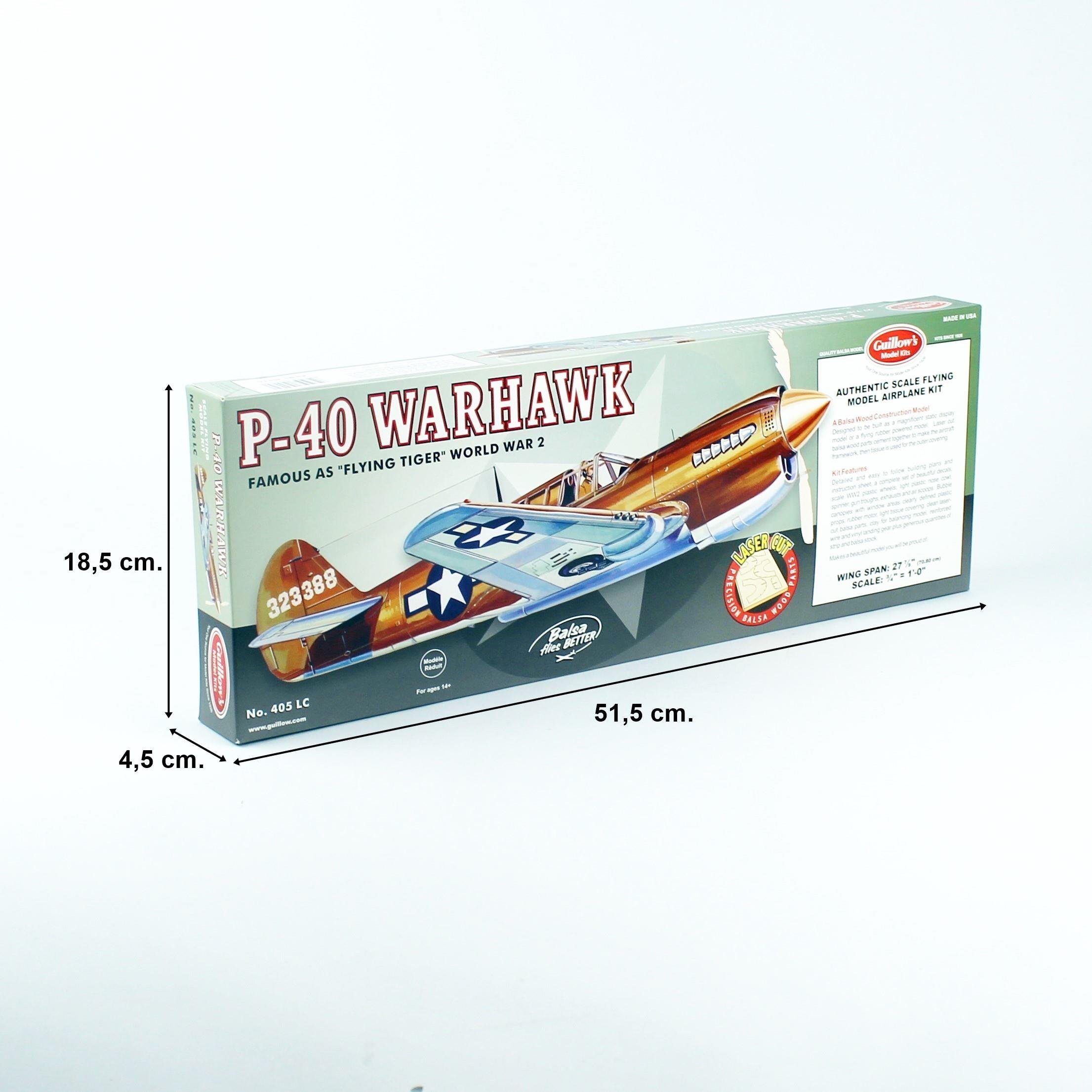 Guillow's 405 1/16 Ölçek, Warhawk, 72cm, Laser Kesim, Balsa, Serbest Uçuş Model Kiti